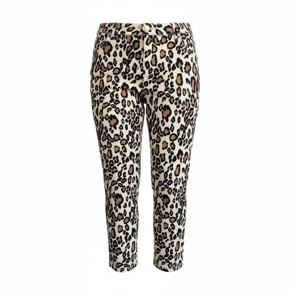 Chico’s So Slimming Leopard Print Stretch Pants Size 2 (L)